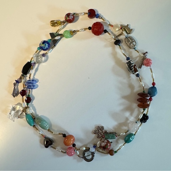 Artistic Mixed Bead and Charm Necklace - Picture 3 of 3